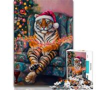 1000 Pieces Jigsaw Puzzles For Teens And Adults Tiger on The Sofa,Challenging Game Toys for Is Ideal As A Gift for The Whole Family (75x50cm)