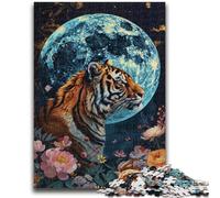 1000 Pieces Jigsaw Puzzles For Teens And Adults Tiger Under The Moon Brain Teaser Game Educational Game for Birthday, Chrismas for for Age 14 26x38cm