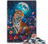 1000 Pieces Jigsaw Puzzles For Teens And Adults Tiger Under The Moon Stress Reliever Difficult Challenge Unique Home Decor And Gifts 50x75cm