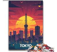 1000 Pieces Jigsaw Puzzles For Teens And Adults Tokyo Sunset Tower Stress Reliever Difficult Challenge Every Piece Is Unique - Challenging Family Fun Game (38x52cm) 1000pcs