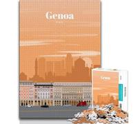 1000 Pieces Jigsaw Puzzles For Teens And Adults Travel to Genoa,Stress Reliever Difficult Challenge Is Ideal As Gifts for The Whole Family (38x26cm)