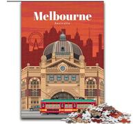 1000 Pieces Jigsaw Puzzles For Teens And Adults Travel to Melbourne Again, Suitable for People Aged 14 And Above Educational Games Secret Santa Gifts 50x75cm