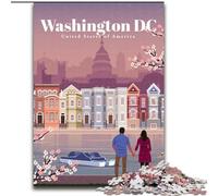 1000 Pieces Jigsaw Puzzles For Teens And Adults Travel to Washington DC, Suitable for People Aged 14 And Above Educational Games Secret Santa Gifts 26x38cm