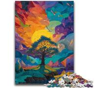 1000 Pieces Jigsaw Puzzles For Teens And Adults Tree of Life Stress Reliever Difficult Challenge with Matching Poster And Trivia Sheet 50x75cm