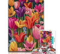 1000 Pieces Jigsaw Puzzles For Teens And Adults Tulip Adult Puzzles,Perfect for Game Nights, Colorful Toy for Home Gift (size 75x50cm)