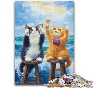 1000 Pieces Jigsaw Puzzles For Teens And Adults Two Cats Vibrant And Unique Design Relaxing & Challenging Puzzle Experience 50x75cm