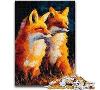 1000 Pieces Jigsaw Puzzles For Teens And Adults Two Foxes Family Entertainment Toys with Matching Poster And Trivia Sheet 50x75cm