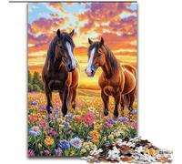 1000 Pieces Jigsaw Puzzles For Teens And Adults Two Horses, Toys Educational Games Stress Relieving Wall Decoration (Size 26x38cm)