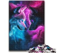 1000 Pieces Jigsaw Puzzles For Teens And Adults Two Wolves Learning Educational Toys Fun at Home Activities, Birthday Present,Travel Gifts 38x26cm