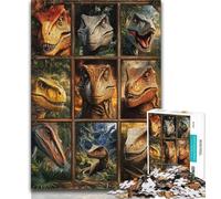 1000 Pieces Jigsaw Puzzles For Teens And Adults Tyrannosaurus Rex Collage 1000 Pieces for Teenagers,Challenging Game Toys Wall Decoration Unique Birthday And Xmas Gifts 38x26cm