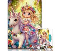 1000 Pieces Jigsaw Puzzles For Teens And Adults Unicorn And Girl Teenager Puzzles,Fun Present & Activity for Home,Toy for Rainy Days 75x50cm