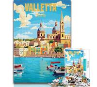 1000 Pieces Jigsaw Puzzles For Teens And Adults Valletta Malta,Vibrant And Unique Design Relaxing & Challenging Puzzle Experience (75x50cm)