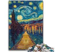 1000 Pieces Jigsaw Puzzles For Teens And Adults Van Gogh Night Sky Stress Reliever Difficult Challenge Is Ideal As Gifts for The Whole Family 26x38cm