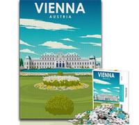 1000 Pieces Jigsaw Puzzles For Teens And Adults Vienna Austria Travel Art,Vibrant And Unique Design Relaxing & Challenging Puzzle Experience (75x50cm)