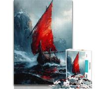 1000 Pieces Jigsaw Puzzles For Teens And Adults Viking Drakkar Boat Adult Jigsaw,Educational Toys & Games for Adults And Teenagers (size 75x50cm)