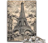 1000 Pieces Jigsaw Puzzles For Teens And Adults Vintage Eiffel Tower Toys Educational Games Stress Relieving Unique Home Decor And Gifts 26x38cm