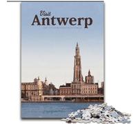 1000 Pieces Jigsaw Puzzles For Teens And Adults Visit Antwerp Stress Reliever Difficult Challenge Every Piece Is Unique - Challenging Family Fun Game (26x38cm) 1000pcs