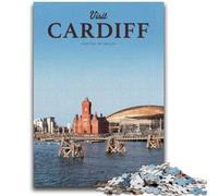 1000 Pieces Jigsaw Puzzles For Teens And Adults Visit Cardiff Teenager Puzzles,Fun Present & Activity for Home,Toy for Rainy Days (50x75cm)