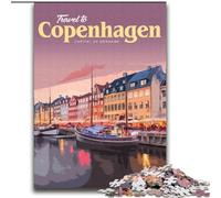 1000 Pieces Jigsaw Puzzles For Teens And Adults Visit Copenhagen, Decompressing Intellectual Educational Toy Birthday Present, Gifts, Wall Art 75x100cm