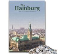 1000 Pieces Jigsaw Puzzles For Teens And Adults Visit Hamburg Teenager Puzzles,Fun Present & Activity for Home,Toy for Rainy Days (26x38cm)