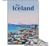 1000 Pieces Jigsaw Puzzles For Teens And Adults Visit Iceland,Challenging To Complete But Fun And Humorous Unique Birthday And Gifts 38x26cm