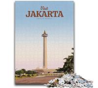 1000 Pieces Jigsaw Puzzles For Teens And Adults Visit Jakarta Teenager Puzzles,Fun Present & Activity for Home,Toy for Rainy Days (50x75cm)