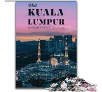 1000 Pieces Jigsaw Puzzles For Teens And Adults Visit Kuala Lumpur, Suitable for People Aged 14 And Above Educational Games Secret Santa Gifts 50x75cm