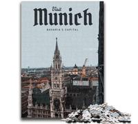 1000 Pieces Jigsaw Puzzles For Teens And Adults Visit Munich Puzzles for Adults,Interesting Stress Reduction Parent-child Interaction (26x38cm)