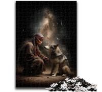 1000 Pieces Jigsaw Puzzles For Teens And Adults Warrior And Wolf 1000 Piece Puzzle,Challenging Game Toys Wall Decoration Unique Birthday And Xmas Gifts (75x50cm)
