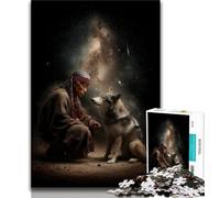 1000 Pieces Jigsaw Puzzles For Teens And Adults Warrior And Wolf Adult Puzzles,Perfect for Game Nights, Colorful Toy for Home Gift (size 75x50cm)