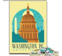 1000 Pieces Jigsaw Puzzles For Teens And Adults Washington DC, Suitable for People Aged 14 And Above Educational Games Secret Santa Gifts 26x38cm