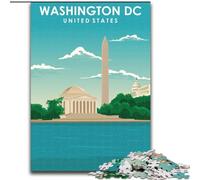 1000 Pieces Jigsaw Puzzles For Teens And Adults Washington DC Travel Print, Decompressing Intellectual Educational Toy Birthday Present, Gifts, Wall Art 50x75cm