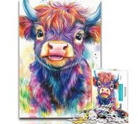 1000 Pieces Jigsaw Puzzles For Teens And Adults Watercolor Baby Yak 1000 Pieces for Adults,Educational Stress Relief Toy Great Gifts And Toys 50x75cm