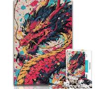 1000 Pieces Jigsaw Puzzles For Teens And Adults Watercolor Dragon,Toys Educational Games Stress Relieving Great Gifts And Toys (75x50cm)