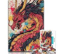 1000 Pieces Jigsaw Puzzles For Teens And Adults Watercolor Dragon,Vibrant And Unique Design Relaxing & Challenging Puzzle Experience (38x26cm)