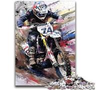 1000 Pieces Jigsaw Puzzles For Teens And Adults Watercolor Motorcycle Teenager Puzzles,for Challenging Toy Game And Family Play (75x50cm)