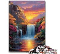 1000 Pieces Jigsaw Puzzles For Teens And Adults Waterfall View 1000 Pieces for Adults,with Matching Poster And Trivia Sheet for Ages 14+ (50x75cm)