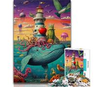 1000 Pieces Jigsaw Puzzles For Teens And Adults Whale House,Educational Family Game Wall Decoration Unique Birthday And Xmas Gifts (75x50cm)