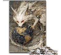 1000 Pieces Jigsaw Puzzles For Teens And Adults White Fox And Earth,Family Activity Fun at Home Activities,Birthday Present,Travel Gifts 50x75cm