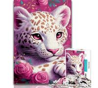 1000 Pieces Jigsaw Puzzles For Teens And Adults White Leopard Baby 1000 Pieces for Teenagers,for Educational Game Challenge Toy Birthday Present, Gifts, Wall Art (size 38x26cm)