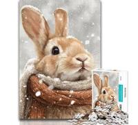 1000 Pieces Jigsaw Puzzles For Teens And Adults Winter Rabbit 1000 Piece Jigsaw,Wishlist with Santa Claus for And Age 14 50x75cm