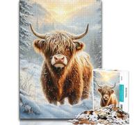 1000 Pieces Jigsaw Puzzles For Teens And Adults Winter Yak,Challenging To Complete But Fun And Humorous Unique Birthday And Gifts 38x26cm