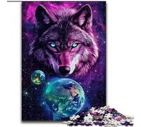 1000 Pieces Jigsaw Puzzles For Teens And Adults Wolf And Earth, Train Your Brain And Hands Unique Birthday And Gifts for Age 14+ (size 26x38cm)