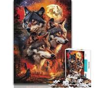 1000 Pieces Jigsaw Puzzles For Teens And Adults Wolf Pack 1000 Pieces for Adults,Educational Stress Relief Toy Great Gifts And Toys 26x38cm