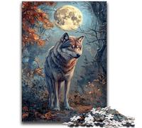 1000 Pieces Jigsaw Puzzles For Teens And Adults Wolf Under The Moon Family Entertainment Toys Educational Game for Birthday, Chrismas for Ages 14+ 26x38cm