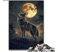 1000 Pieces Jigsaw Puzzles For Teens And Adults Wolf Under The Moon, Family Game Stress Reliever Difficult Challenge A Work of Art for Ages 14+ (Size 26x38cm)