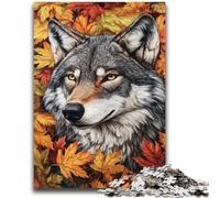 1000 Pieces Jigsaw Puzzles For Teens And Adults Wolves And Fallen Leaves Vibrant And Unique Design Relaxing & Challenging Puzzle Experience 50x75cm