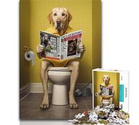 1000 Pieces Jigsaw Puzzles For Teens And Adults Yellow Labrador on The Toilet Teenager Puzzles,Educational Stress Relief Toy Great Gifts And Toys (size 38x26cm)