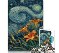 1000 Pieces Jigsaw Puzzles For Teens And Adults Yellow Lilies in The Night Sky Adult Puzzles,learning Educational for Is Ideal As A Gift for The Whole Family 75x50cm