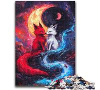 1000 Pieces Jigsaw Puzzles For Teens And Adults Yin Yang Fox Stress Reliever Difficult Challenge Unique Home Decor And Gifts 26x38cm